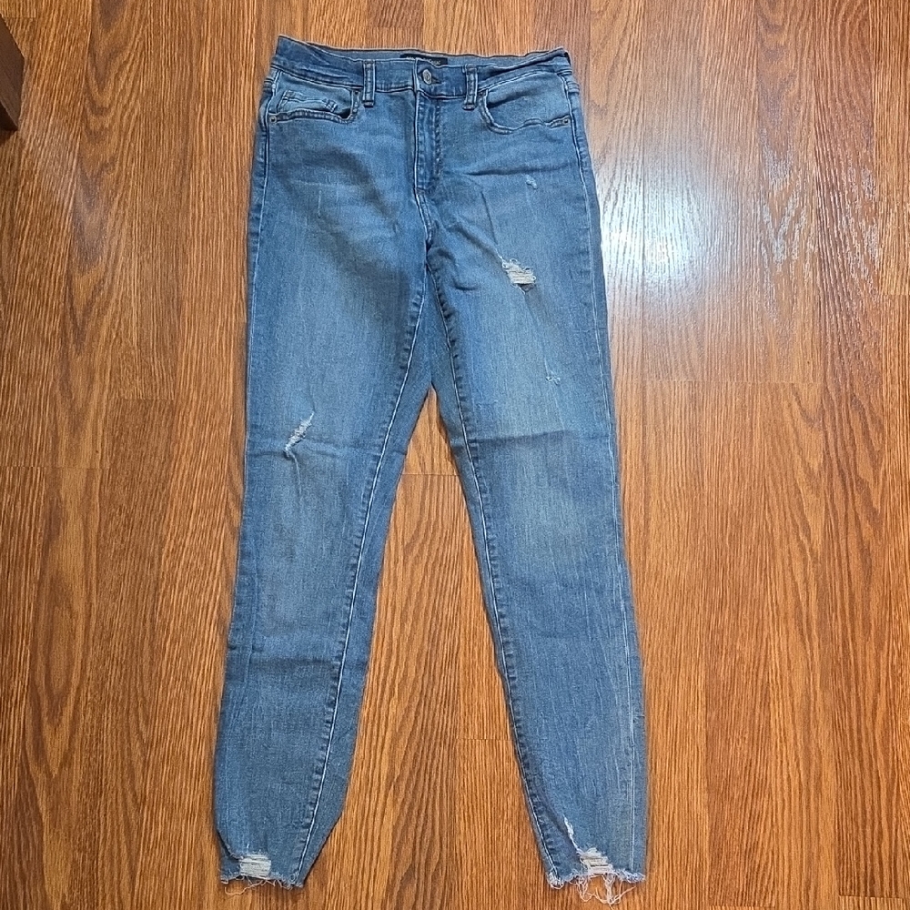 Banana Republic Blue Distressed Skinny Jeans